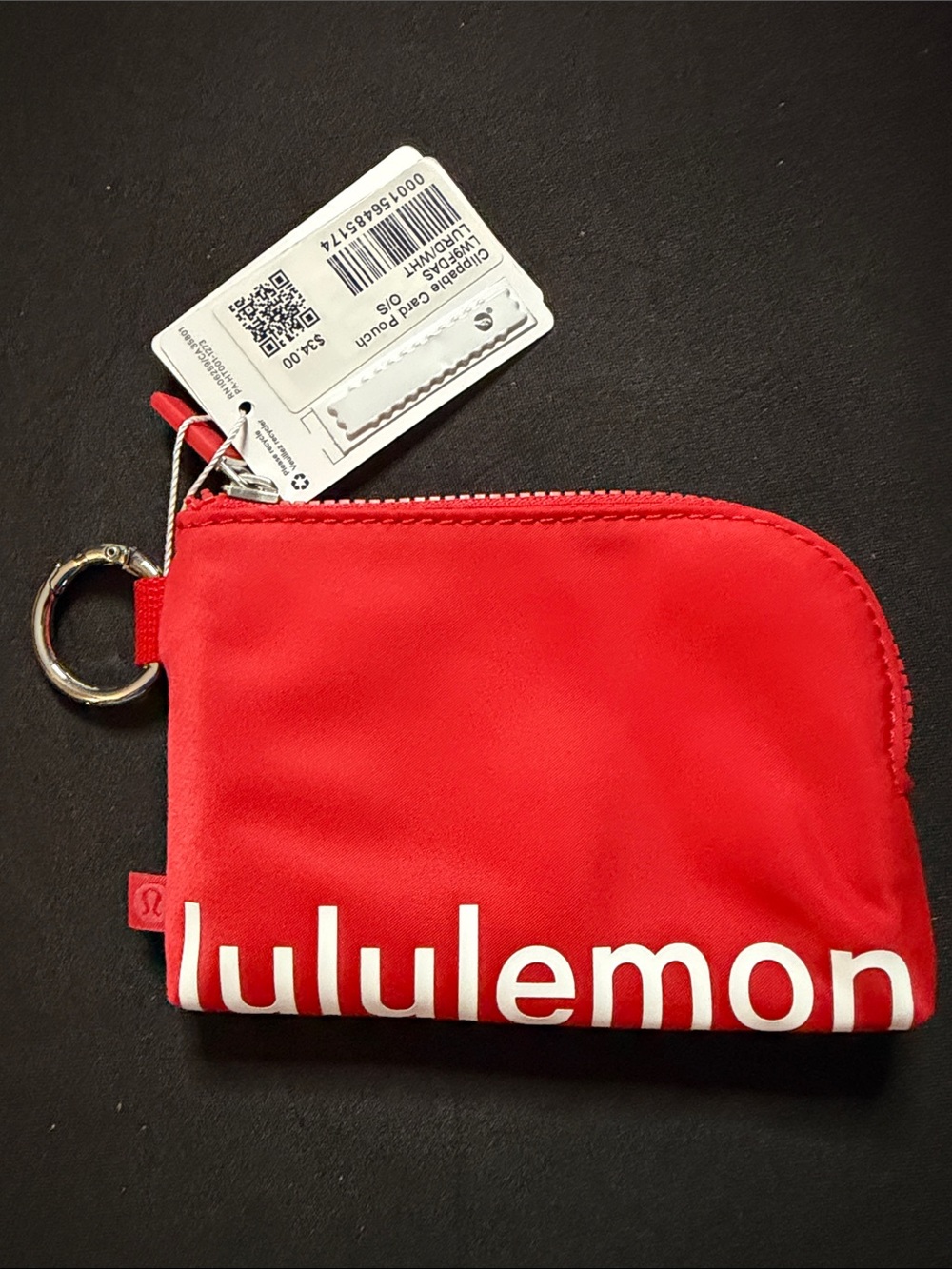 lululemon athletica Red Zip Key Pouch with Ring
